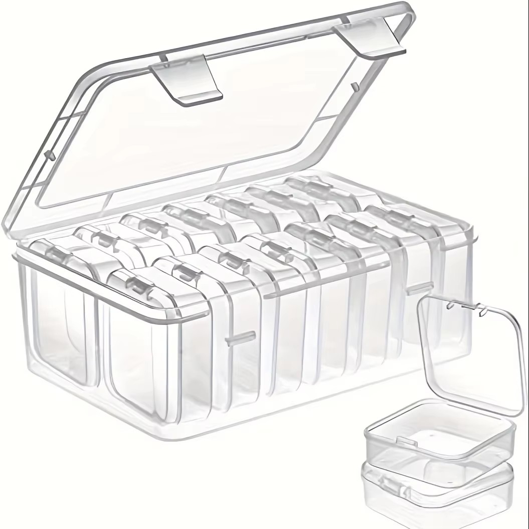 Fishing Hook - 14Pieces Clear Plastic Storage，Craft Storage Organizer