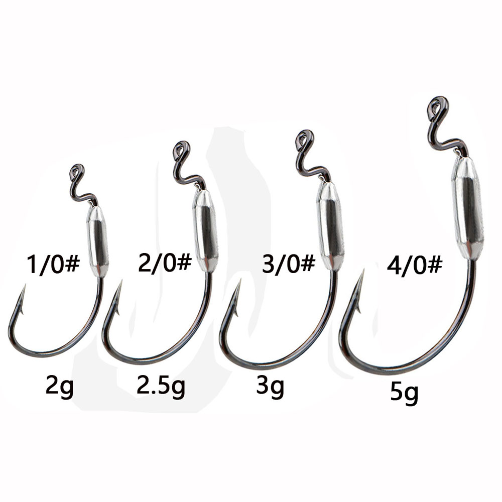 5pcs Soft Worm Lure 1/0# 2/0#  - đánh giá và giá Fishing Hook Offset